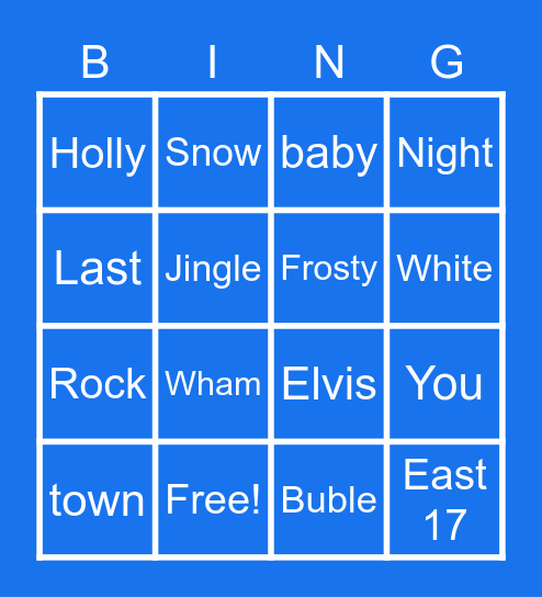 Christmas Tunes! Bingo Card