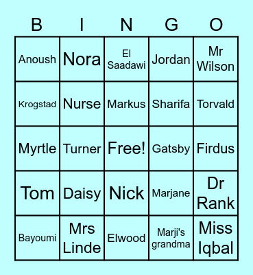 Who said what? Bingo Card