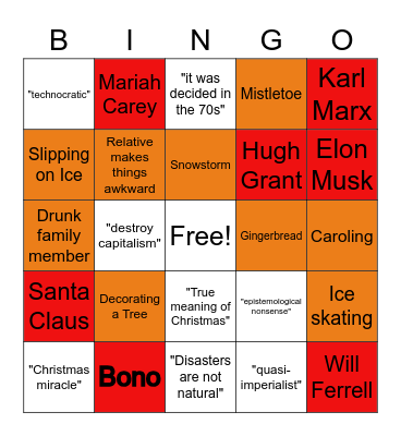 DD Christmas Bingo Card