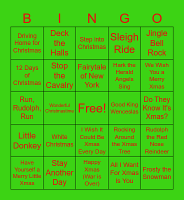 Christmas "Singo"! Bingo Card