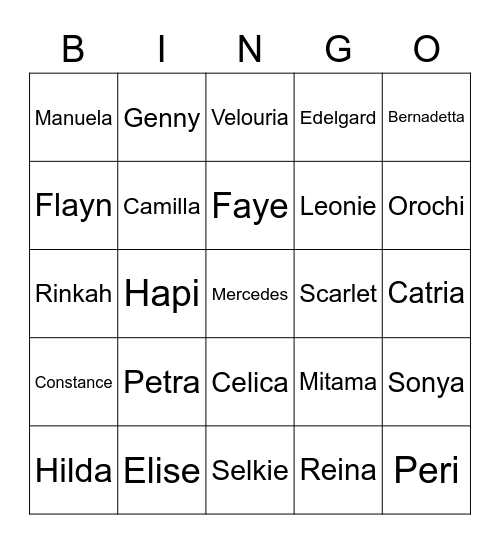 FE Bingo Card