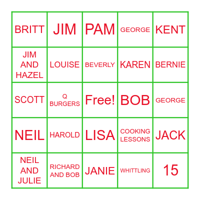 RAMSEY FAMILY BINGO Card