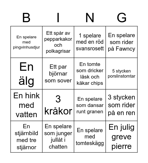 Julbingo med kråkorna Bingo Card