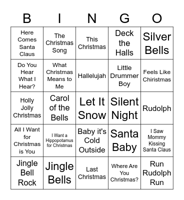 Happy Holiday Music Bingo Card