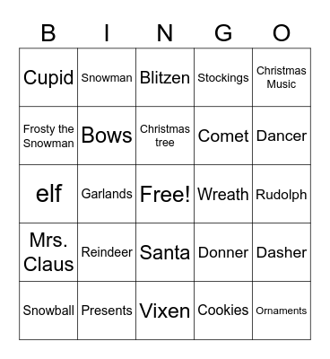 Christmas Bingo Card