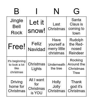 KERSTBINGO Card