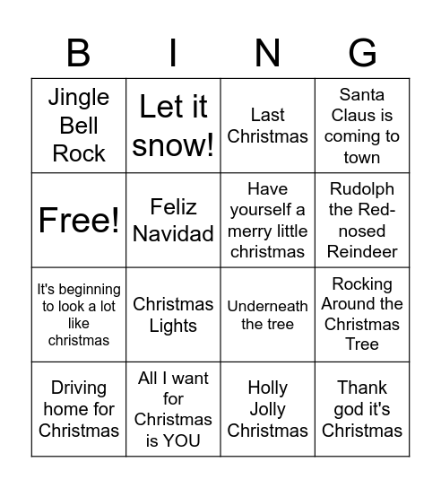 KERSTBINGO Card