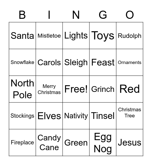 Christmas Bingo Card