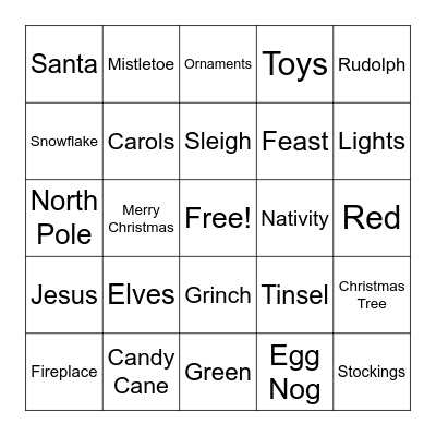 Christmas Bingo Card