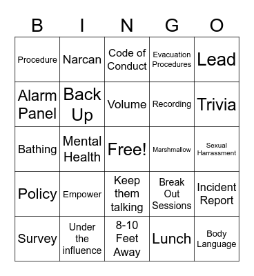 Troy Public Library Squad Safety And No Bull Bootcamp Bingo Card