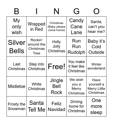 Christmas Bingo Card