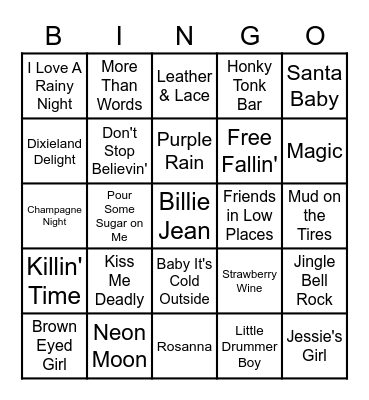 Music BINGO Card