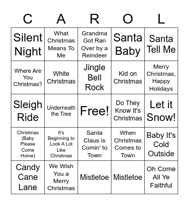 CAROLING BINGO Card