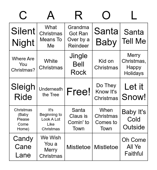 CAROLING BINGO Card