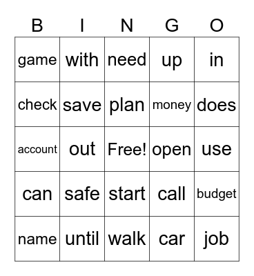 April Bingo Card