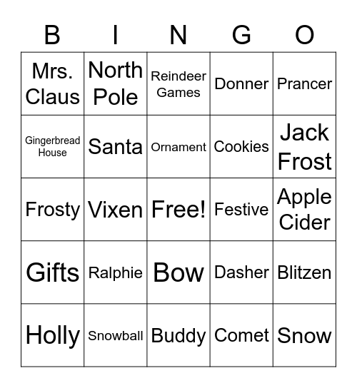 2022 CCR Holiday Bingo Card