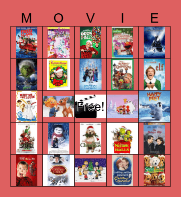 Christmas Movies Bingo Card