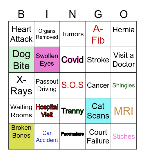 Tragedy 22 Bingo Card