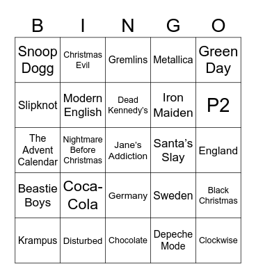 December 21st - Round 1 Bingo Card