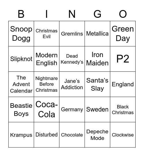 December 21st - Round 1 Bingo Card