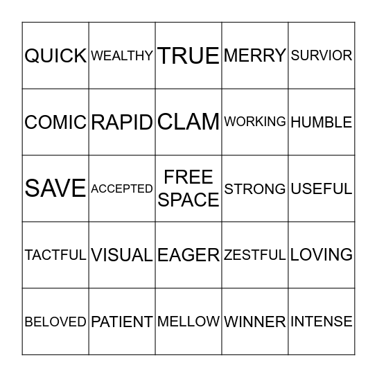 PX2 BINGO Card
