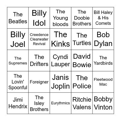 Game 1 Bingo Card