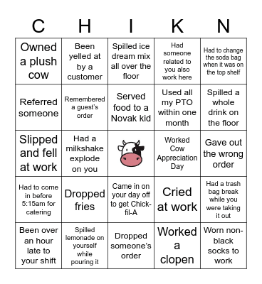 Never Have I Ever Bingo Card
