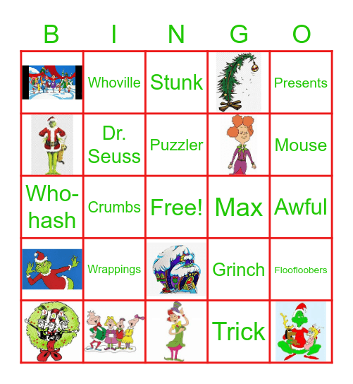 Grinch Bingo Card