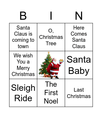 Christmas Songs Bingo Card