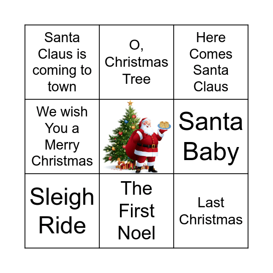 Christmas Songs Bingo Card