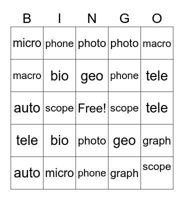 Barton 10.6 Bingo Card