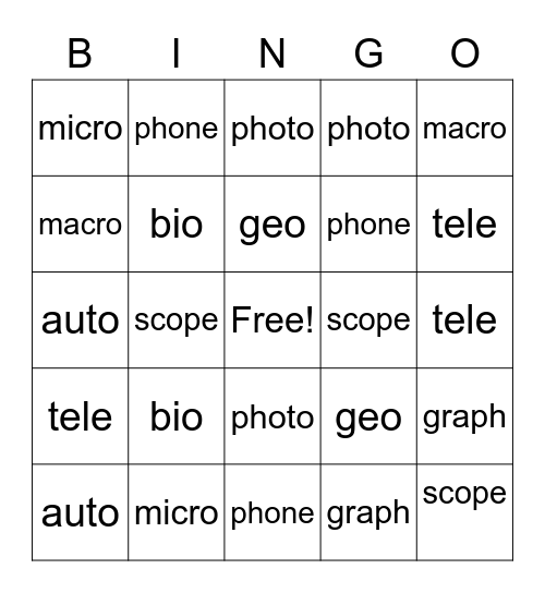 Barton 10.6 Bingo Card