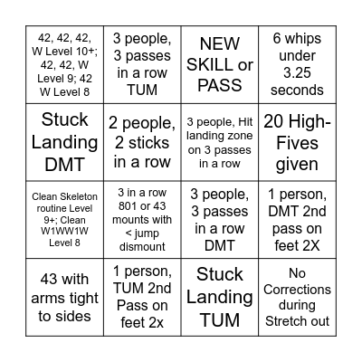 Christmas Tumbling BINGO Card