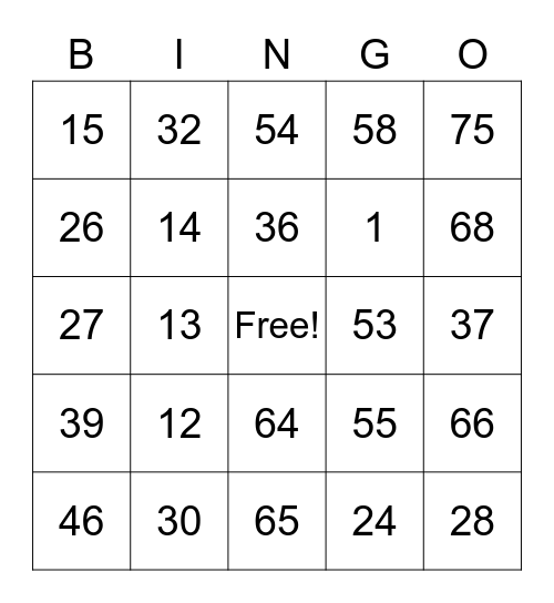 Christmas Game Bingo Card