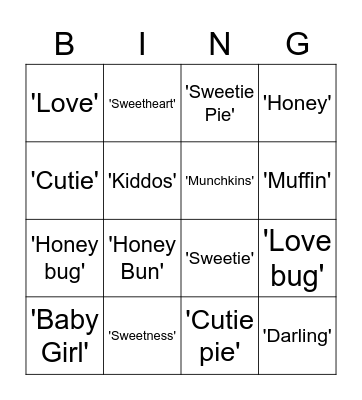 Ms B. Bingo Card