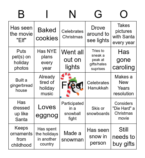 HMG Holiday Hijinks Bingo Card