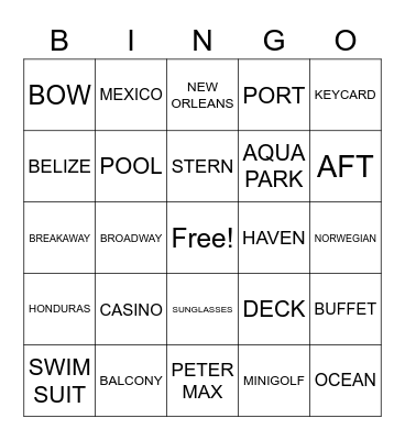CRUISE CREW 2022 Bingo Card
