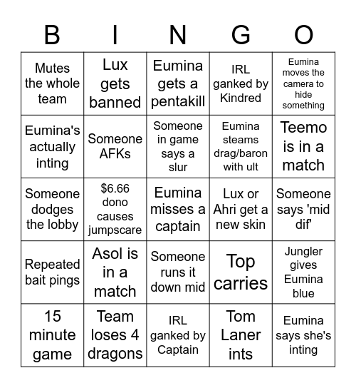 Chat Bingo Card