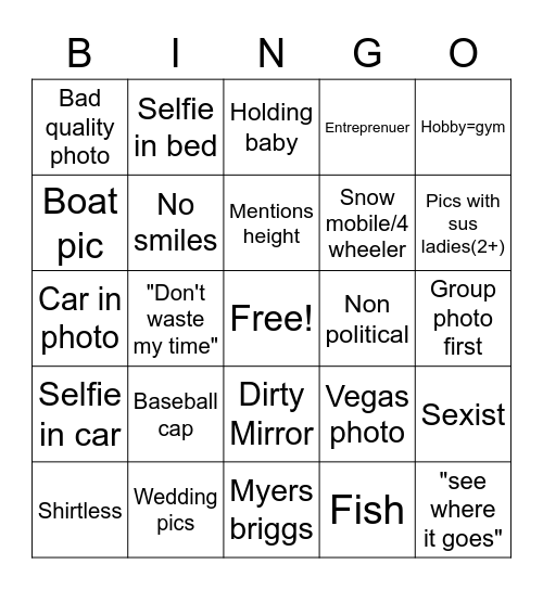 Bumble Bingo Card