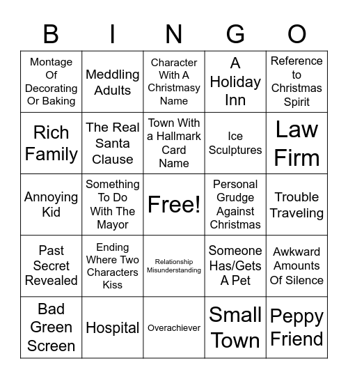 Hallmark Bingo Card