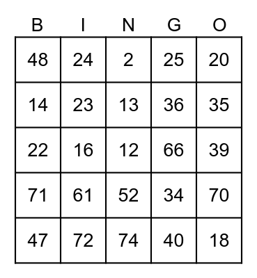 Fairwood 2022 Christmas Bingo Card