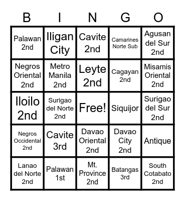 DEOs Bingo Card