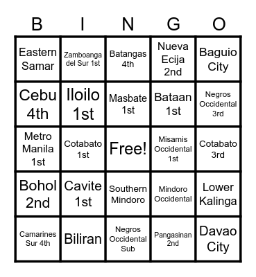 DEOs Bingo Card