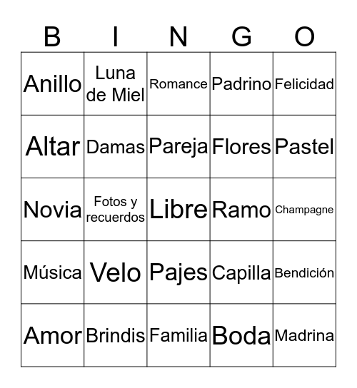 Boda Aimé y Edwin Bingo Card