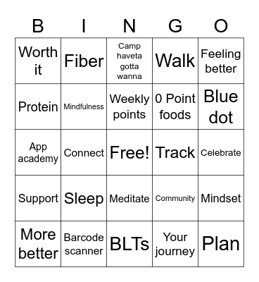 WW Bingo Card