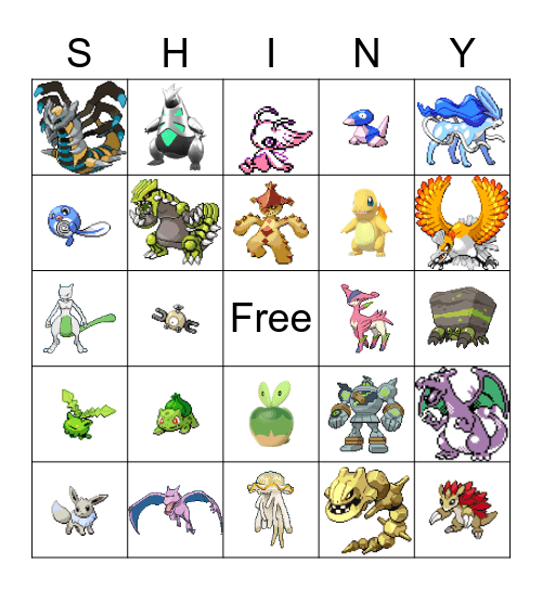 Shiny Bingo Card