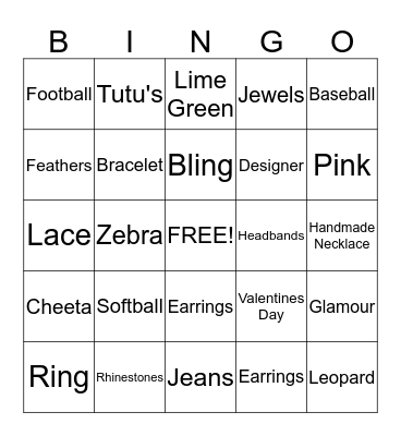 Frogstones Blingo Bingo Card