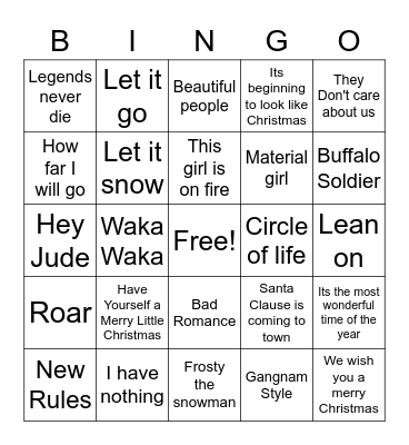 Christmas Bingo Card