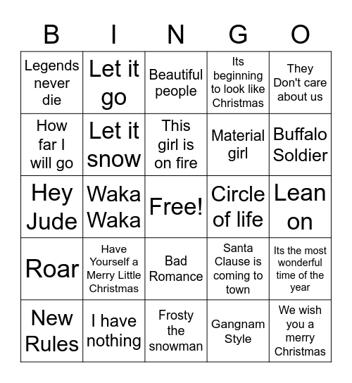 Christmas Bingo Card