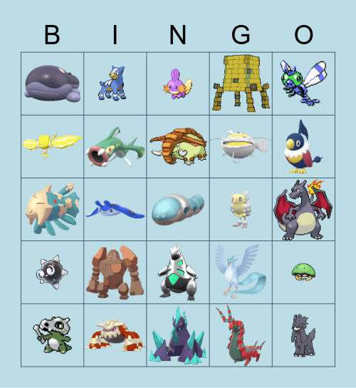 Shiny hunts 2023 Bingo Card